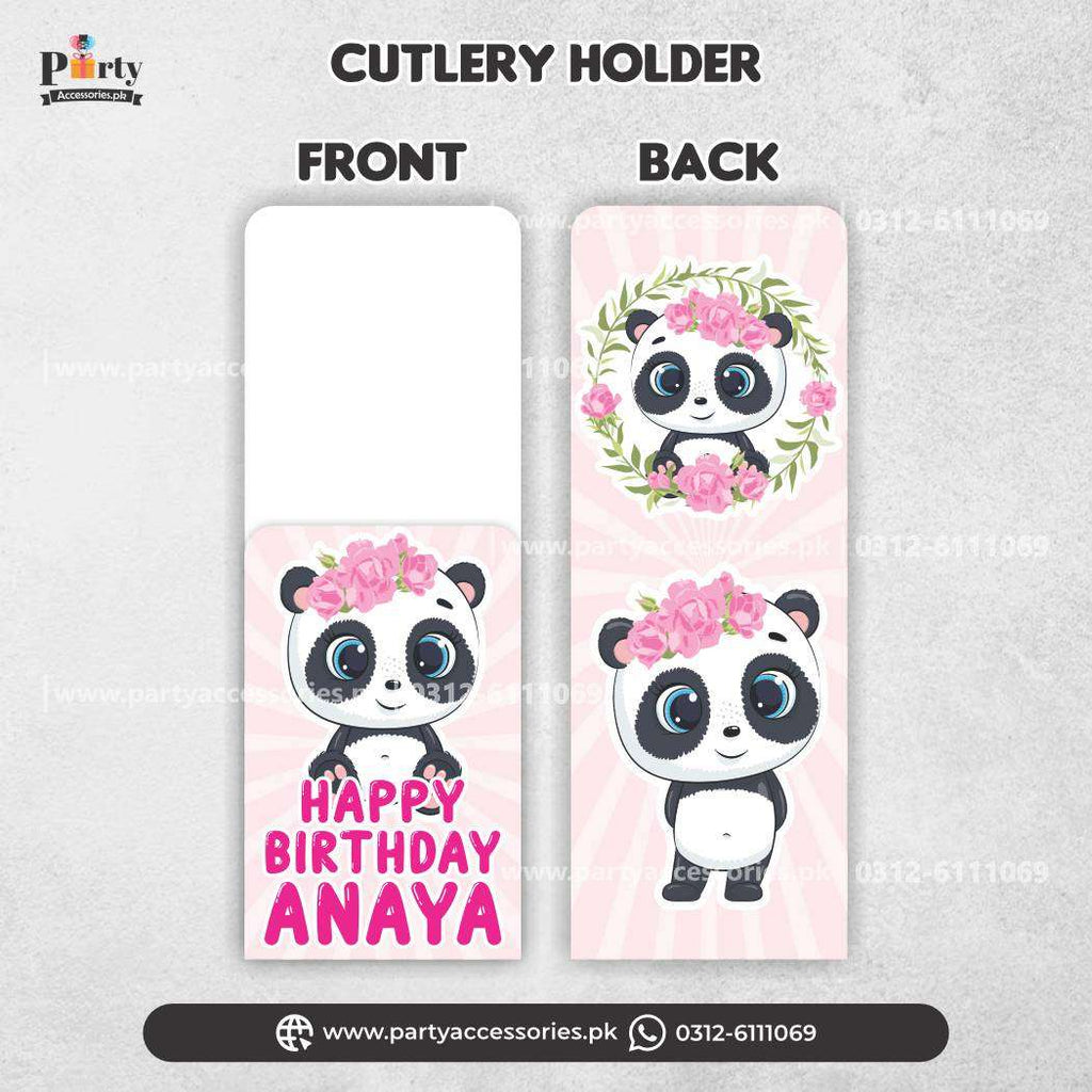 Customized Cutlery Holders Panda Girl Theme for Decoration