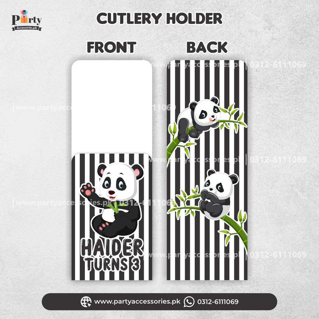 Customized Cutlery Holder in Panda Boy Theme