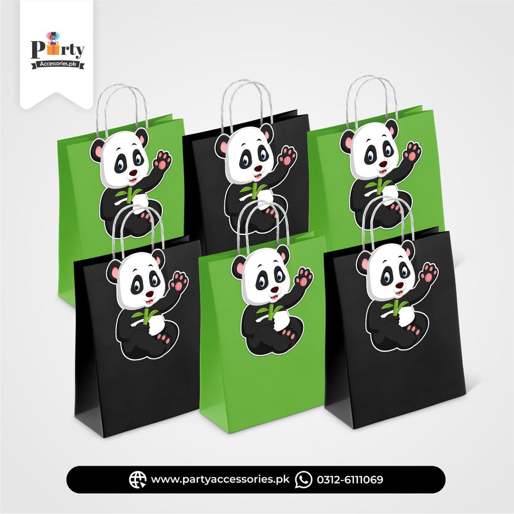 Panda Boy Theme Birthday Cutout Goody Bags | Premium Party Favors 