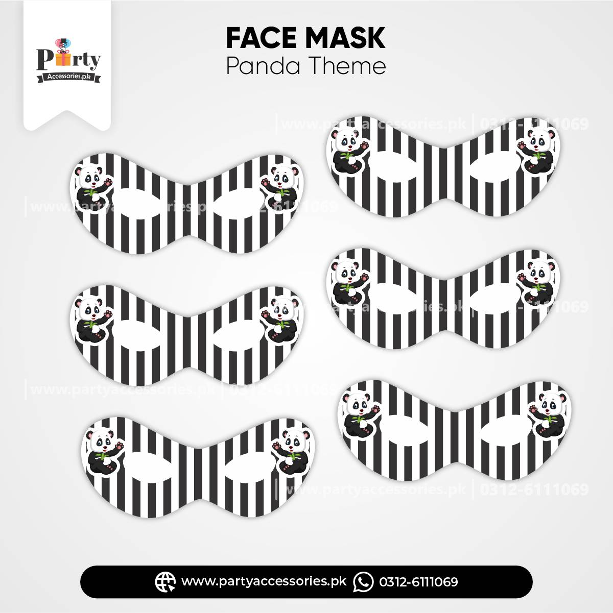 Panda Boy Theme Kid's Party Eye Masks for Birthday Party Celebration