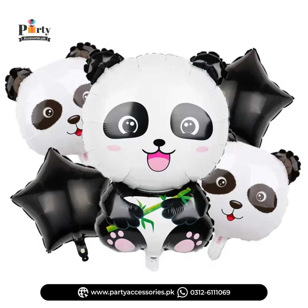 Panda Shape Birthday Party Decoration Exclusive Foil Balloons Set of 5 pcs