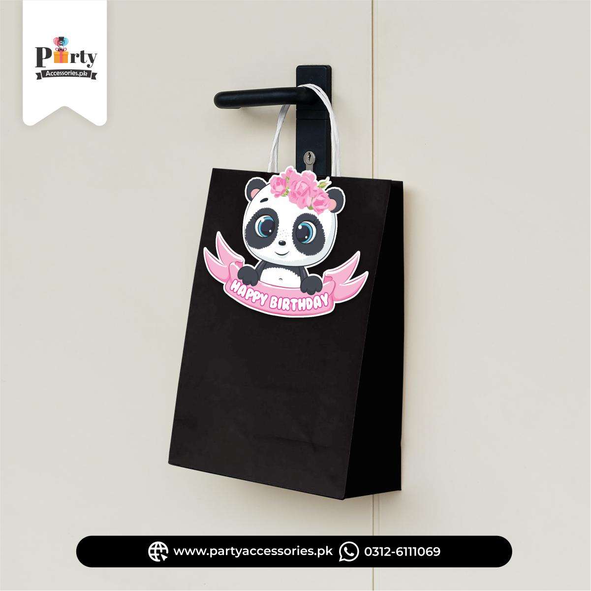 Panda Girl Theme Cutout Goody Bags for Birthday party Decoration