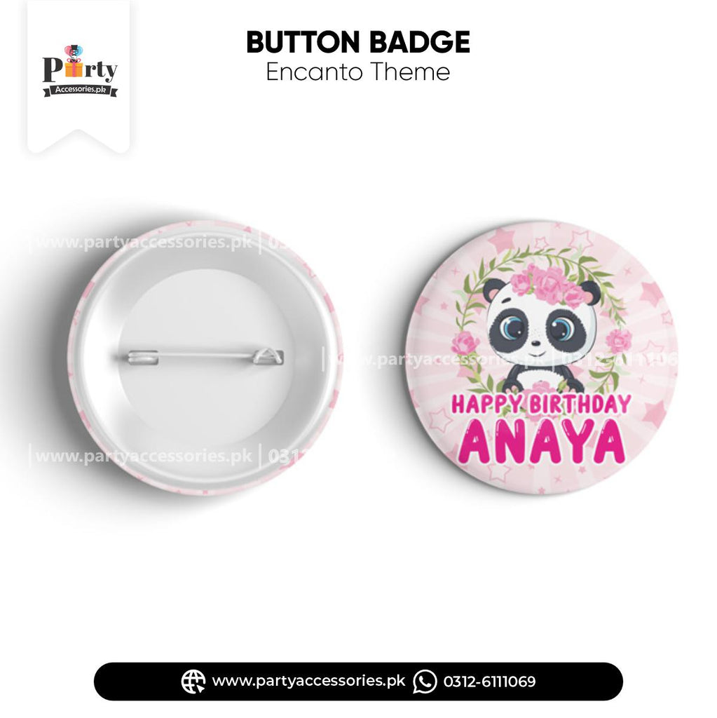 Panda Girl Theme Customized Button Badge for Birthday Party Celebration