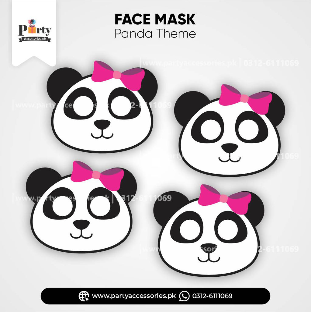 Panda Girl Theme Party Face Masks for Birthday Party Celebration 