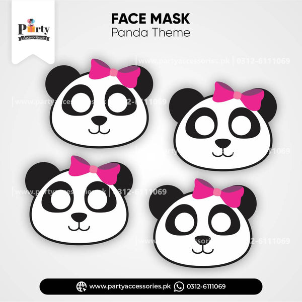 Panda Girl Theme Party Face Masks for Birthday Party Celebration 