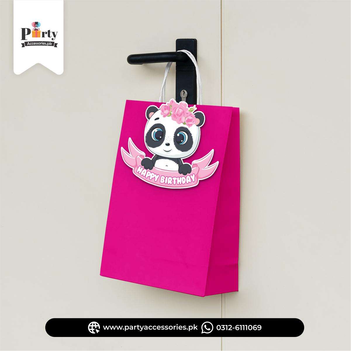 Panda Girl theme Cutout favor goody Bag