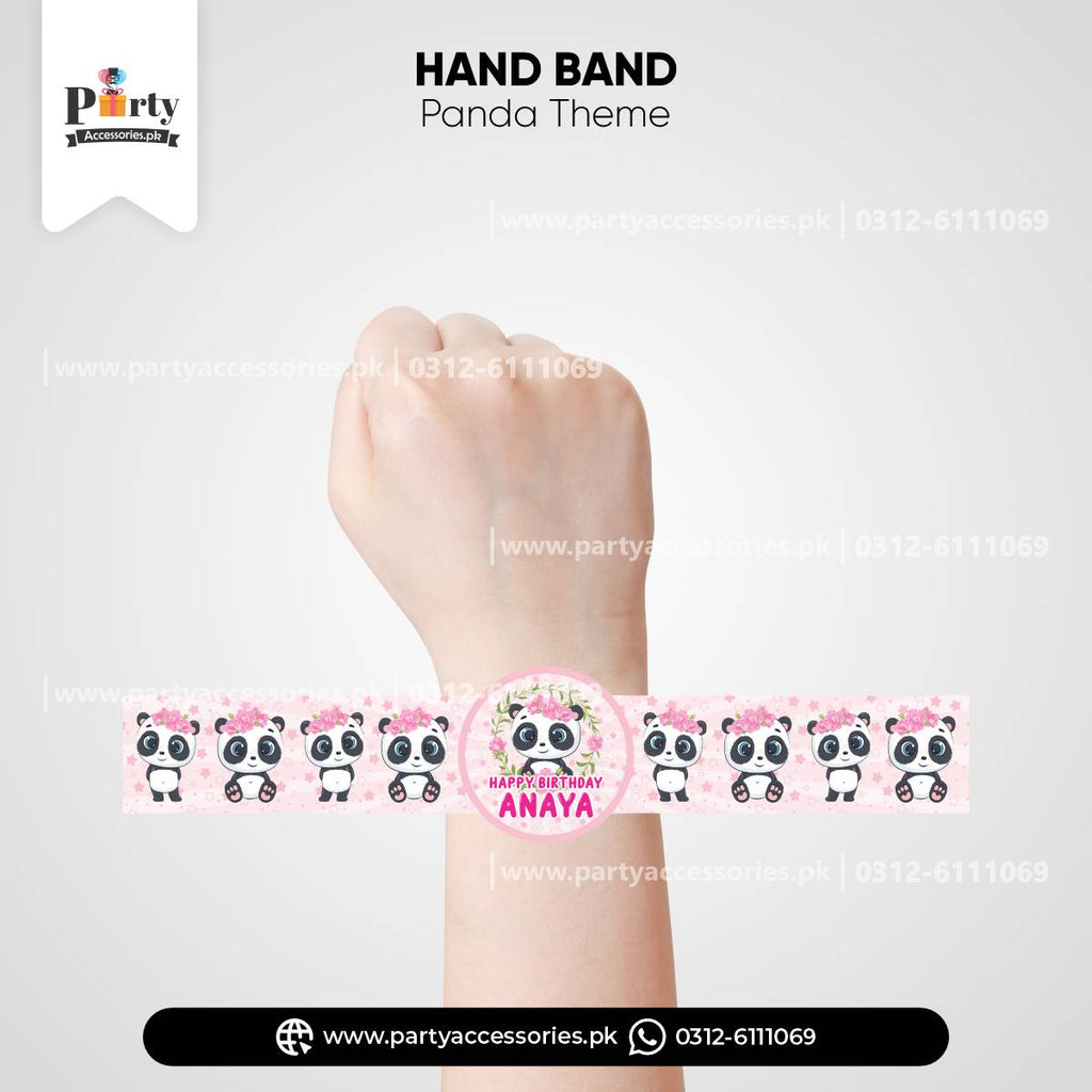 Panda Girl Theme Customized Hand / Wrist Band for Birthday Party Celebrations