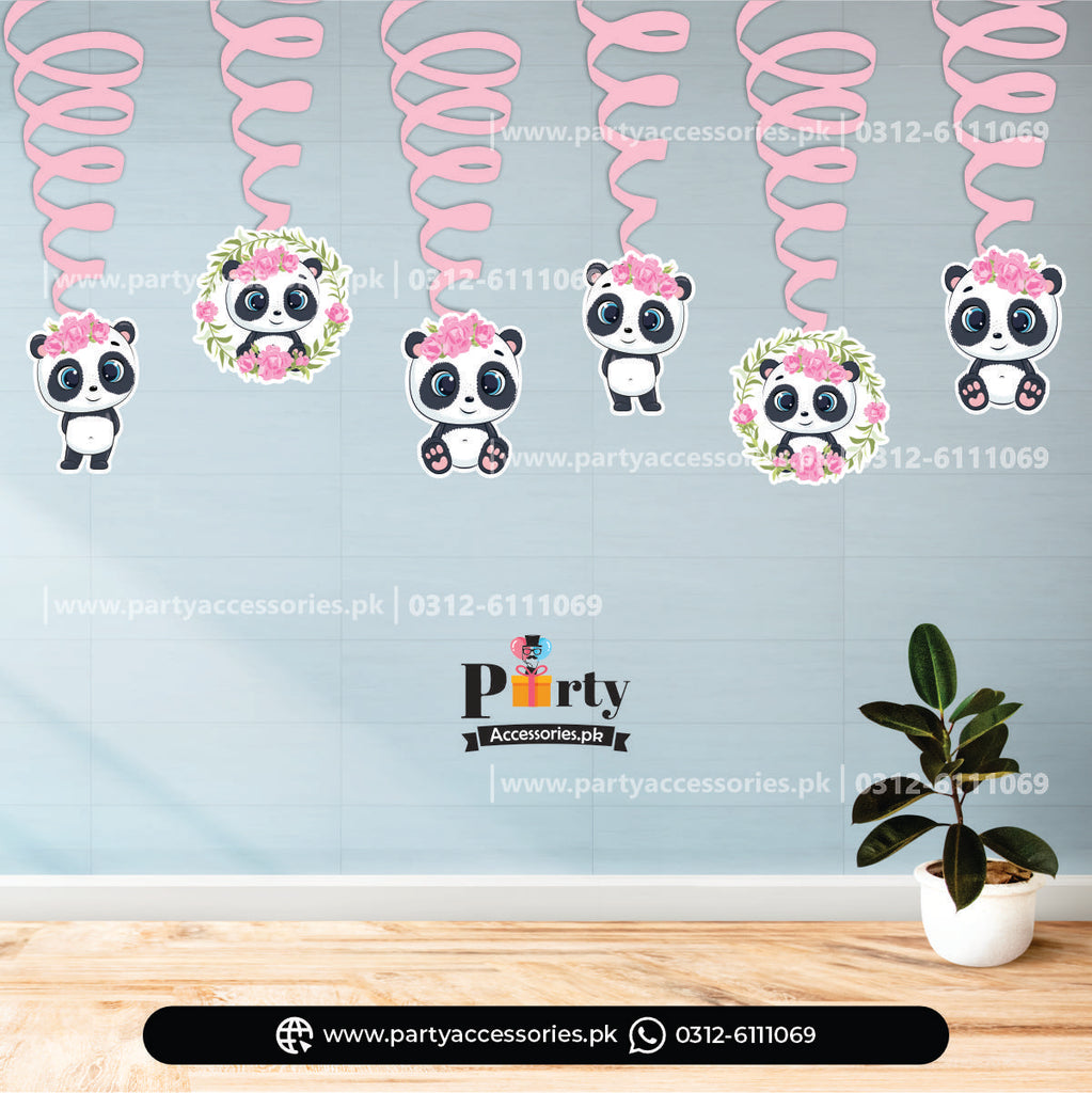 Panda Girl Theme Spiral Hangings Swirl for Birthday Party Decoration