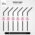 Panda Girl Theme Straws with Custom Labels for Birthday Drink Accessories 