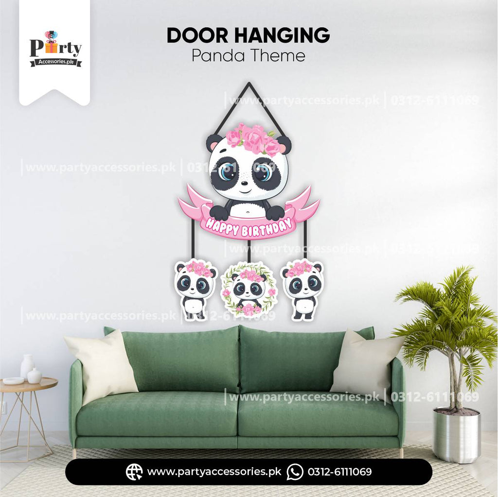 Panda Girl Theme Customized Wall Hanging for Birthday Party Decorations