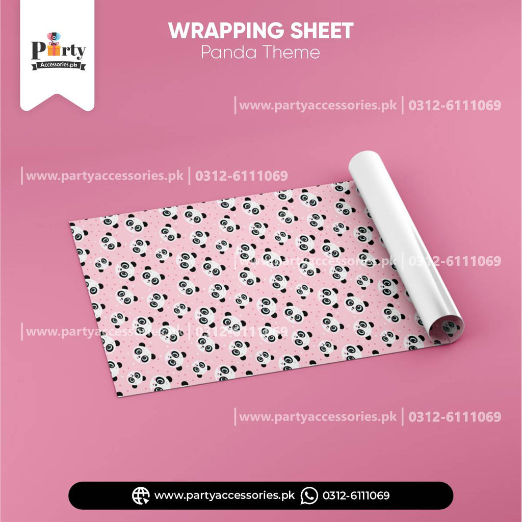 Gift Wrapping Sheets for Birthday Party Gift Decoration in Panda Girl Theme