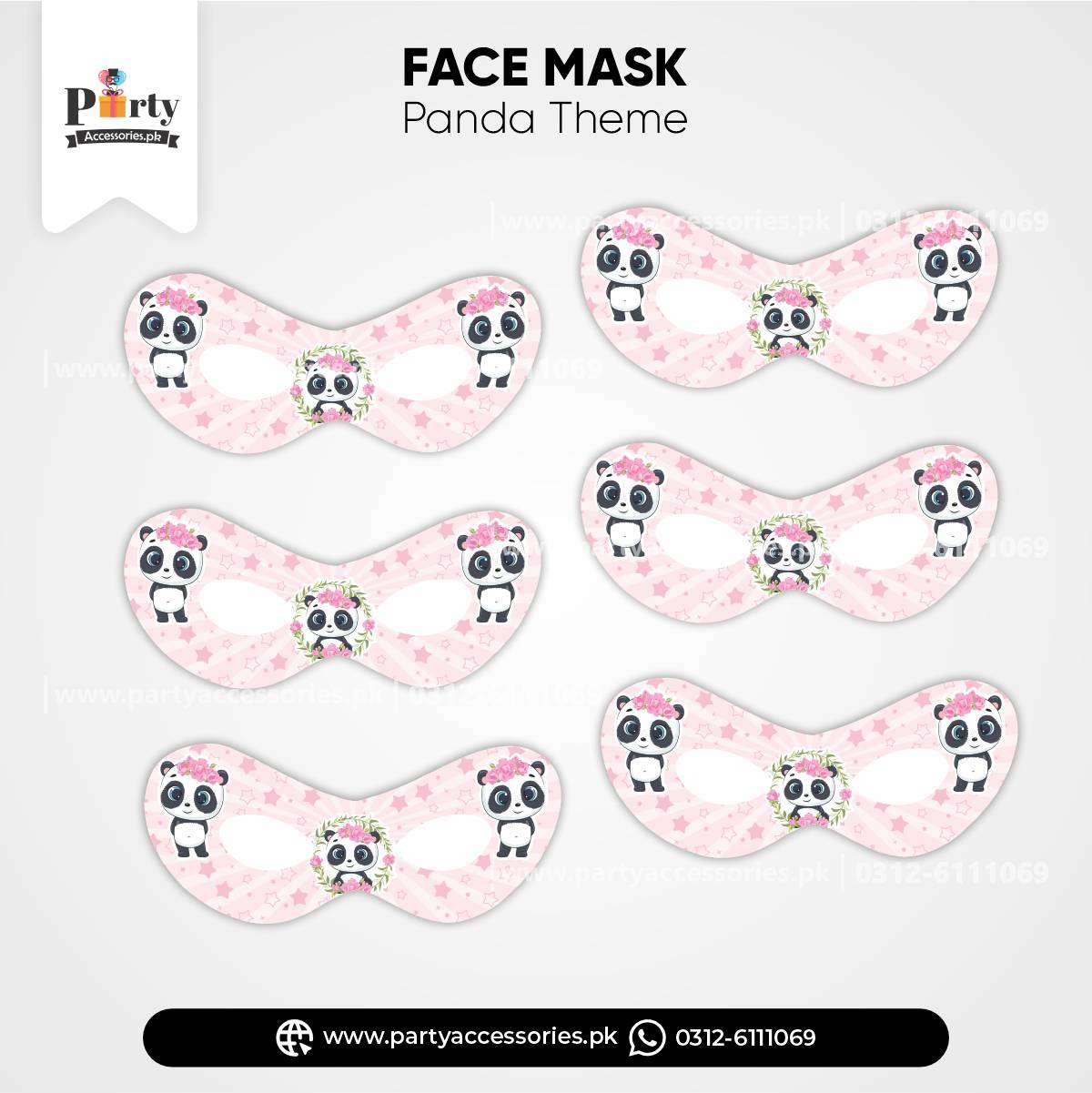 Panda Girl Theme Kid's Party Eye Masks for Birthday Party Celebration 