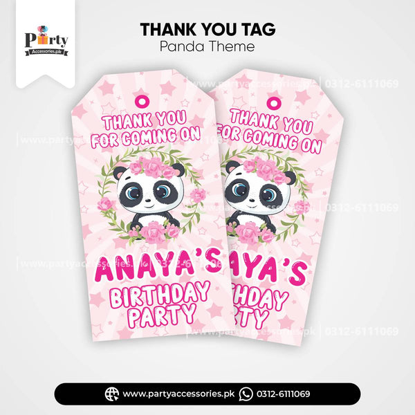 Panda Girl Theme Customized Gift / Thank You Tags for Birthday Decoration