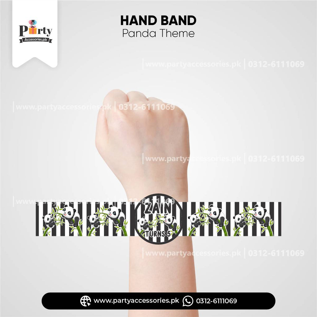 Panda Boy Theme Customized Hand / Wrist Band for Birthday Party Celebrations 