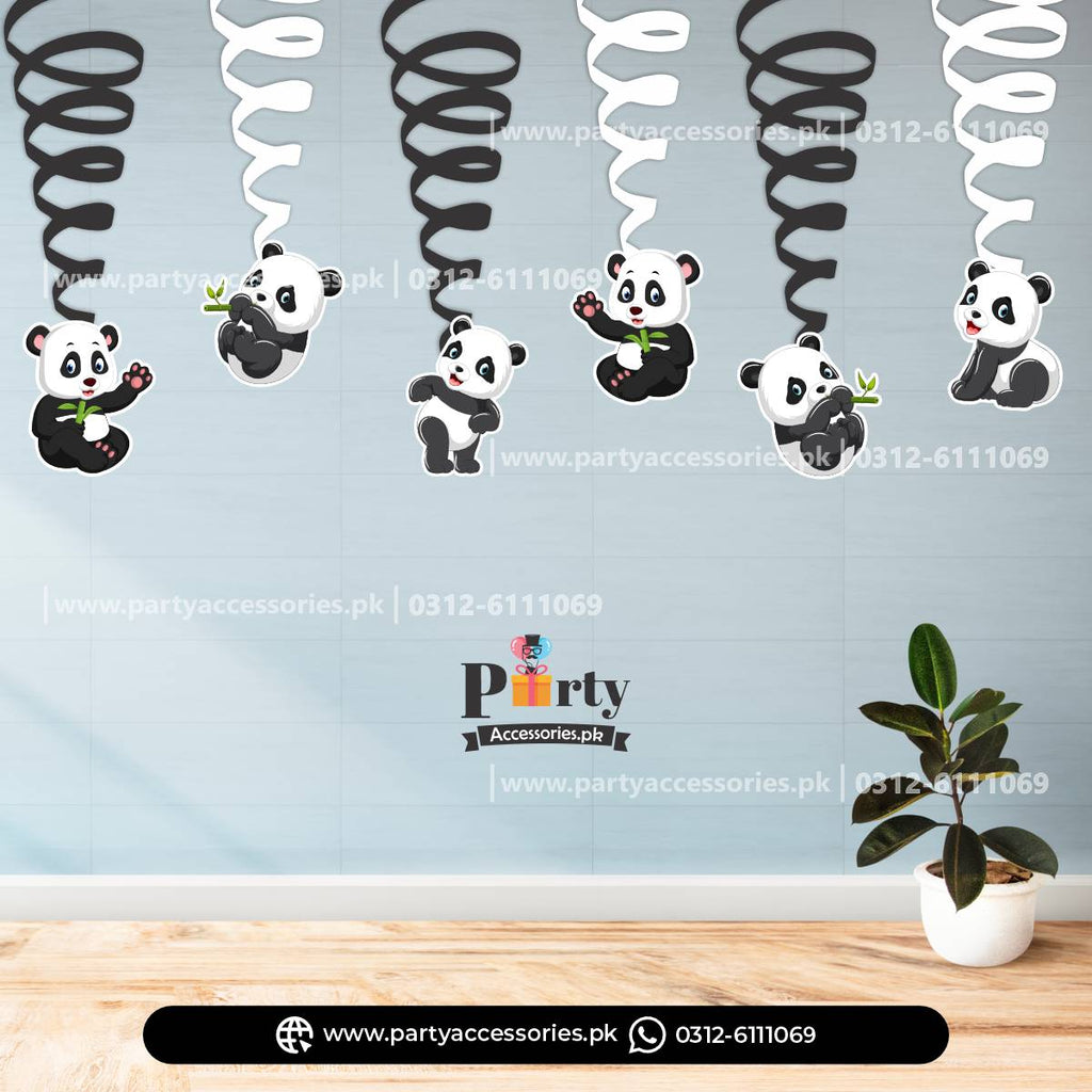 Panda Boy Theme Spiral Hangings Swirl for Birthday Party Decoration