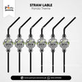 Panda Boy Theme Straws with Custom Labels for Birthday Drink Accessories
