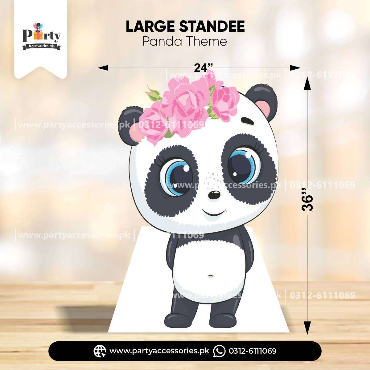 Standing Character Cutouts for Birthday Party Decoration in Panda Girl Theme 