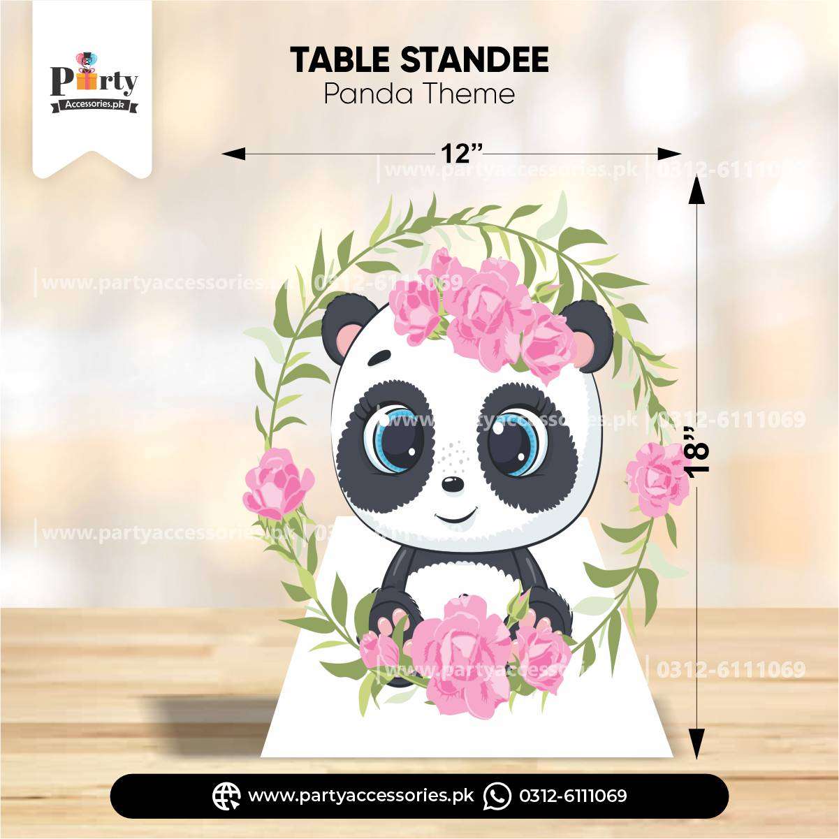 Standing Character Cutouts for Birthday Party Decoration in Panda Girl Theme 