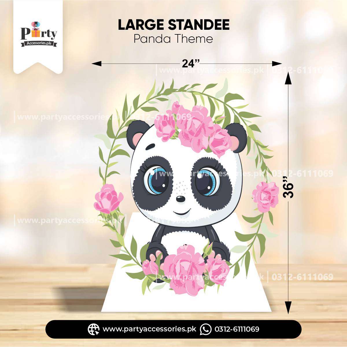Panda Girl Character Cutouts for Birthday Party Decoration 