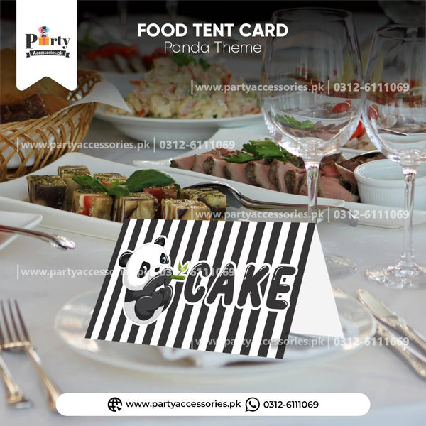 Panda Boy Theme Customized Table Tent Cards for Birthday Table Decoration