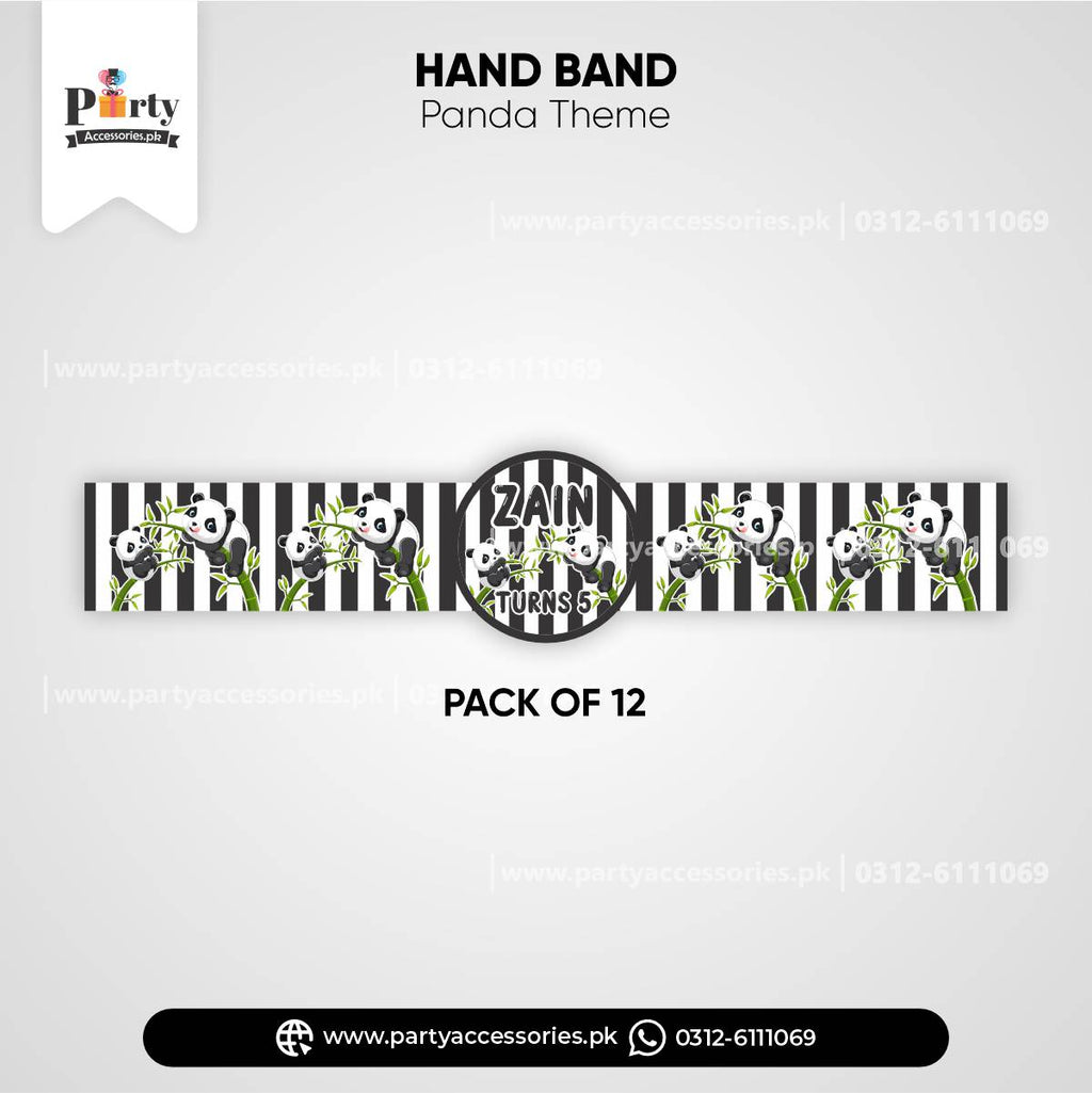Panda Boy Theme Kids Hand / Wrist Band for Party Celebrations 