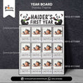 Panda Boy Theme Customized Month Wise Year Picture Board for Wall Decoration