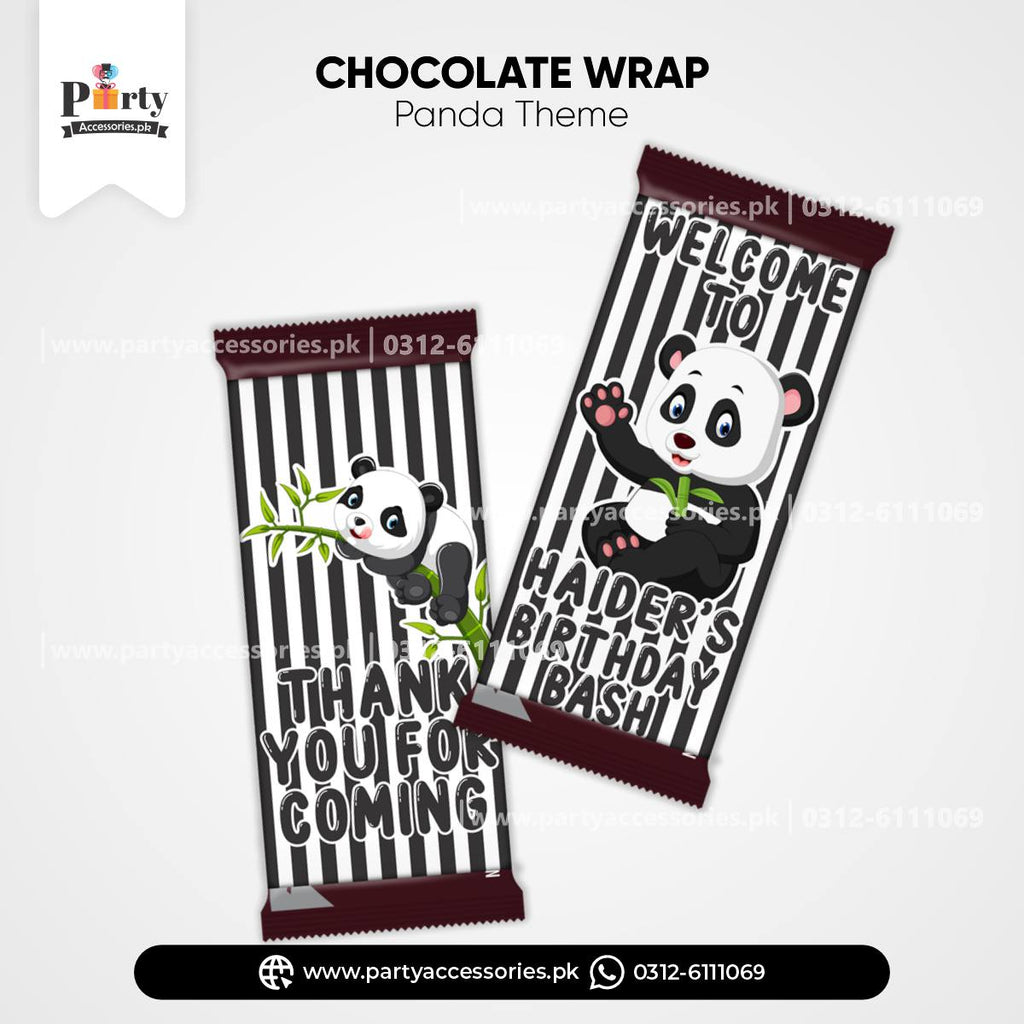 Panda Boy Theme Customized Chocolate Wraps for Birthday Party Decoration