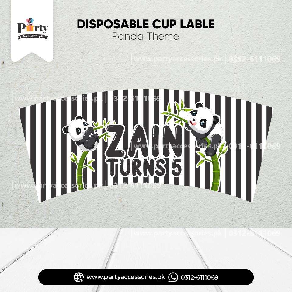 Panda Boy Theme Dispoable Cups Custom labels for decoration