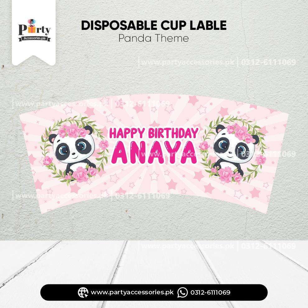 Panda Girl Theme Cups Customized for Decorations
