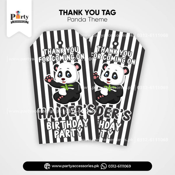 Panda Boy Theme Customized Gift / Thank You Tags for Birthday Party Decoration