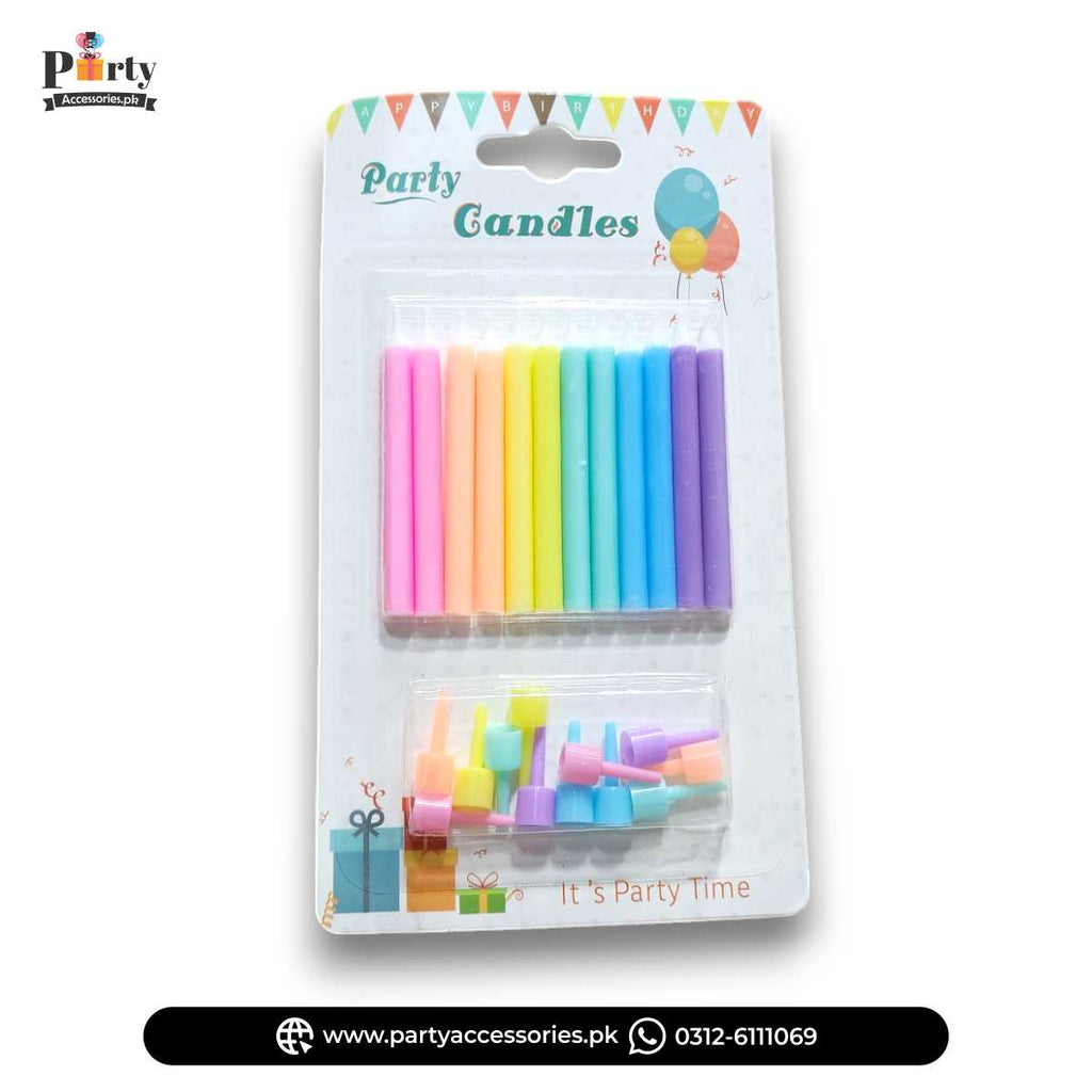 Unicorn theme Pastel colors candles for birthday party celebration