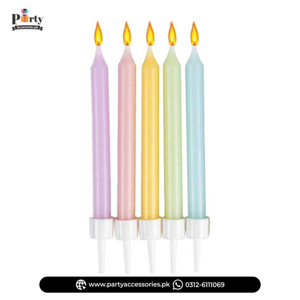Pastel colors birthday party candles 