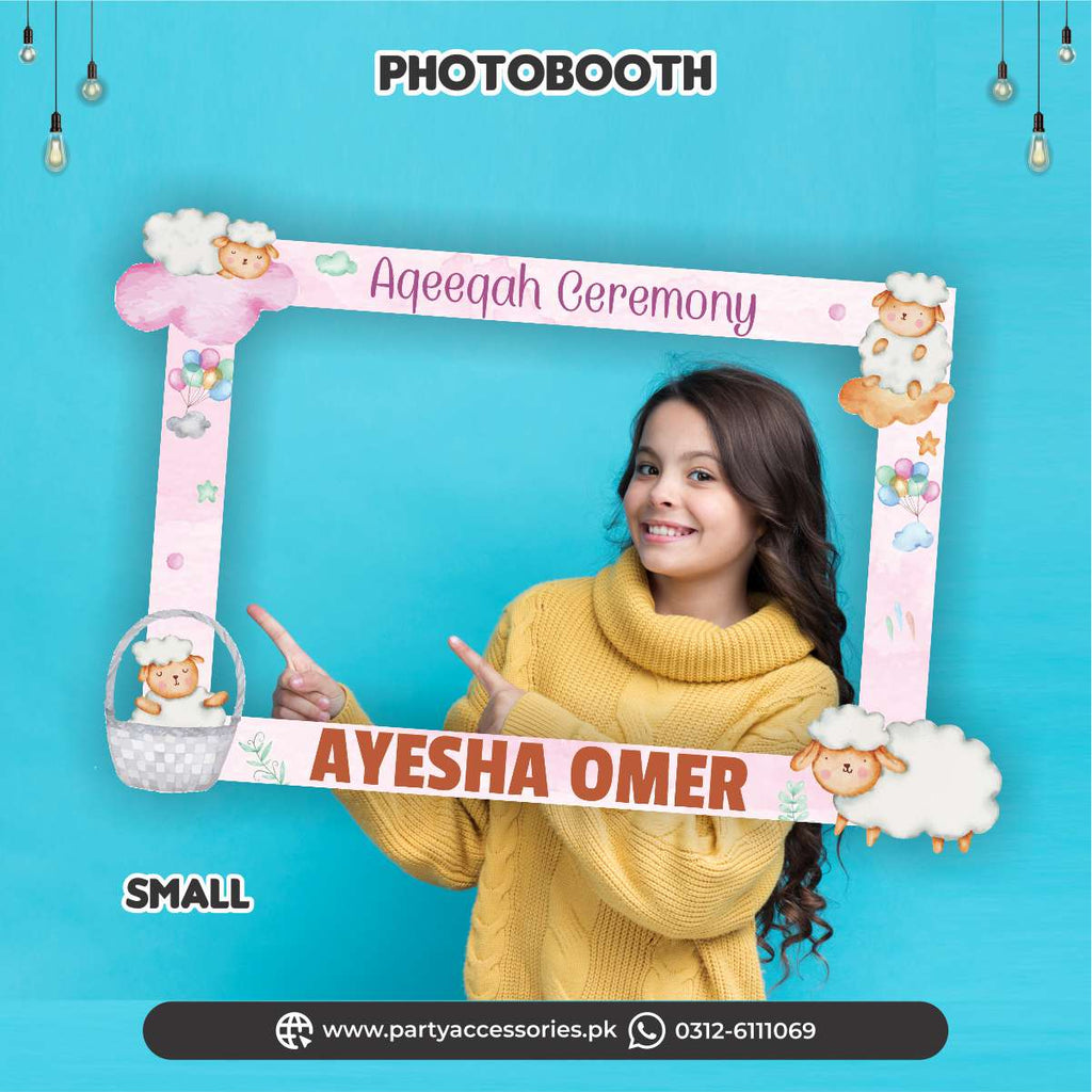 Aqeeqa celebration | Customized selfie frame for girl Aqiqah