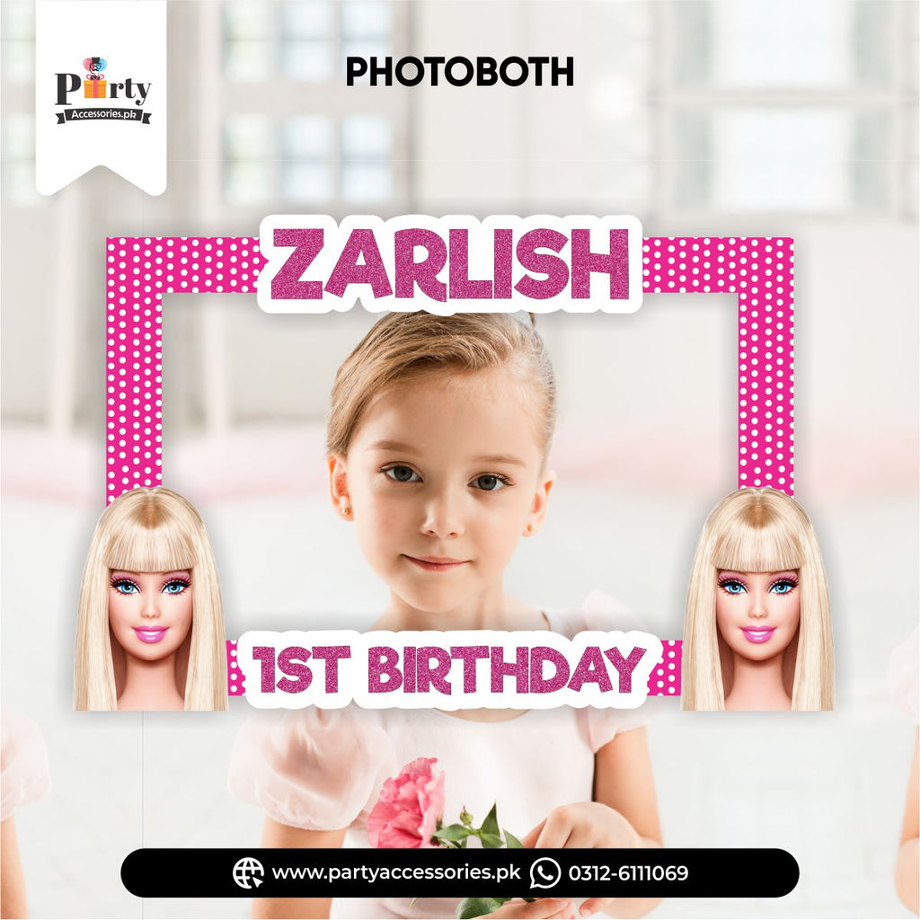 Barbie doll theme Customized Photo Booth / selfie frame