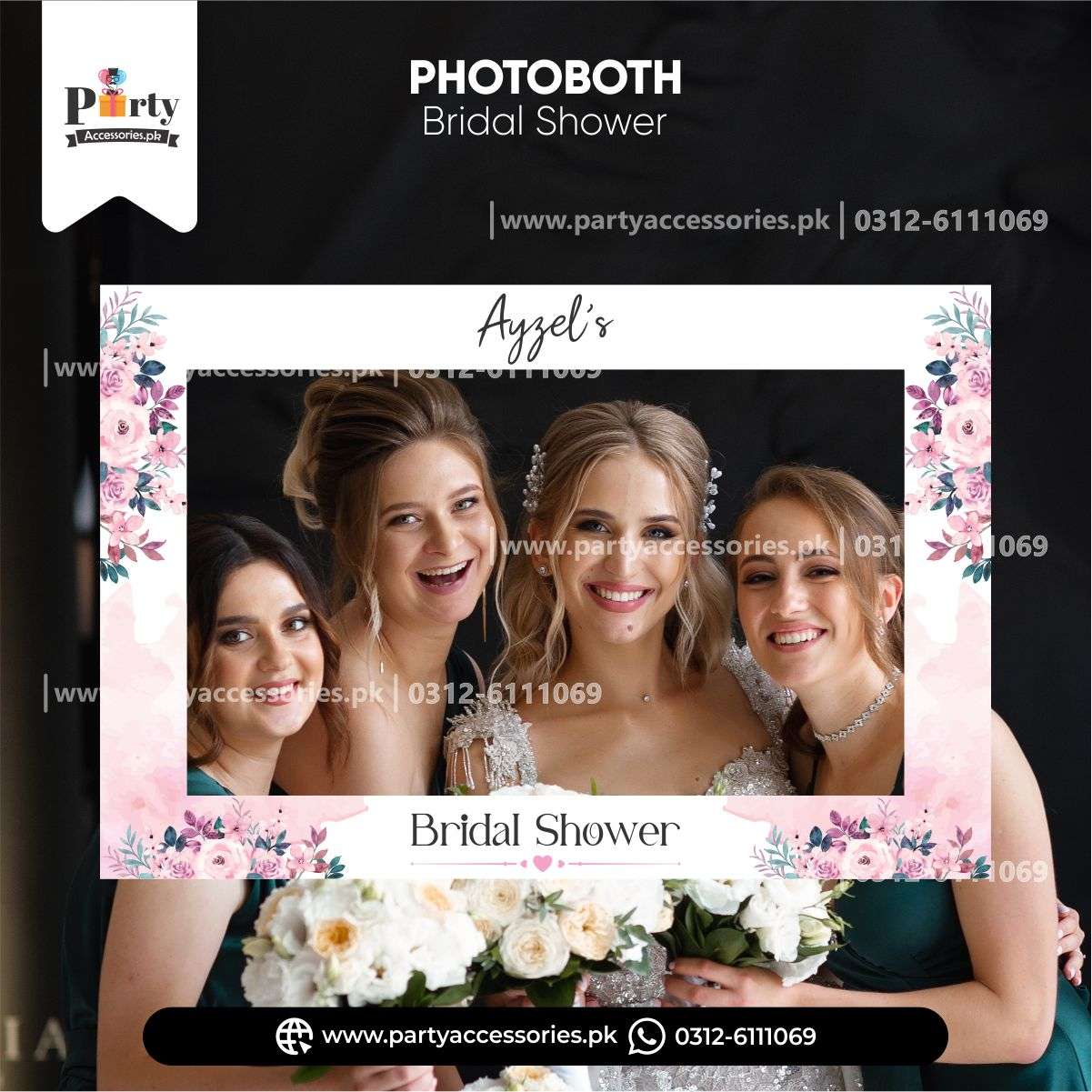 Customized Photo Booth / selfie frame for Bridal Shower daraz ideas 