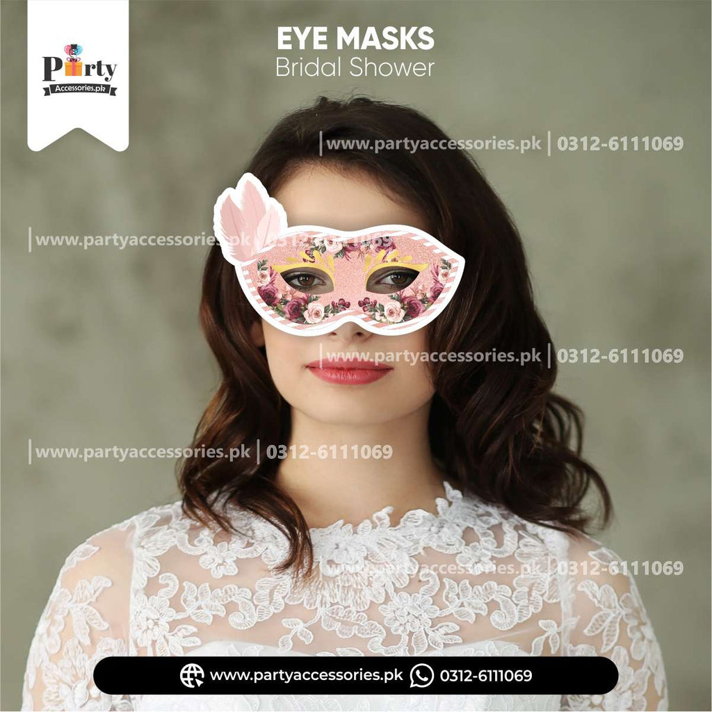 bridal shower eye face mask pink color