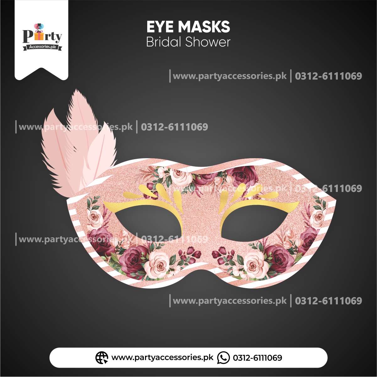 eye face mask in bridal shower theme