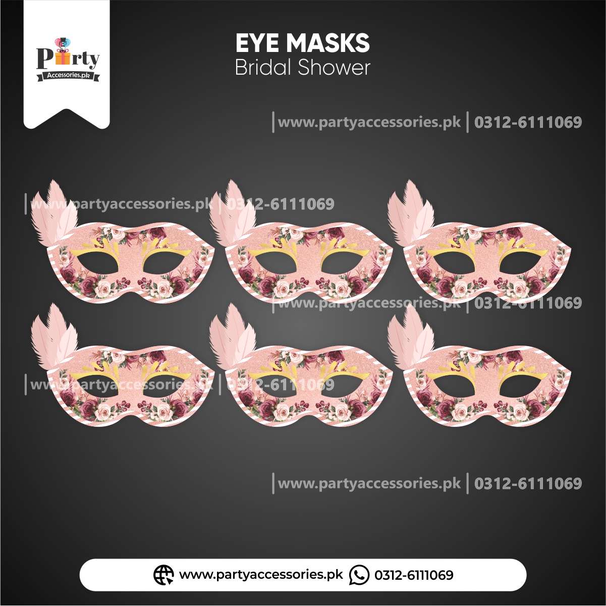 bridal shower theme face mask 