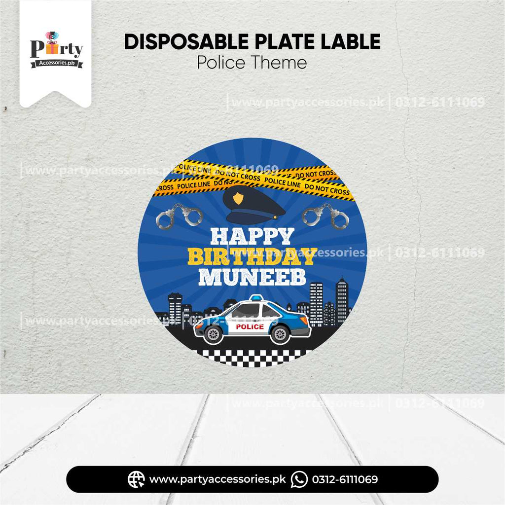 police theme customized plate labels