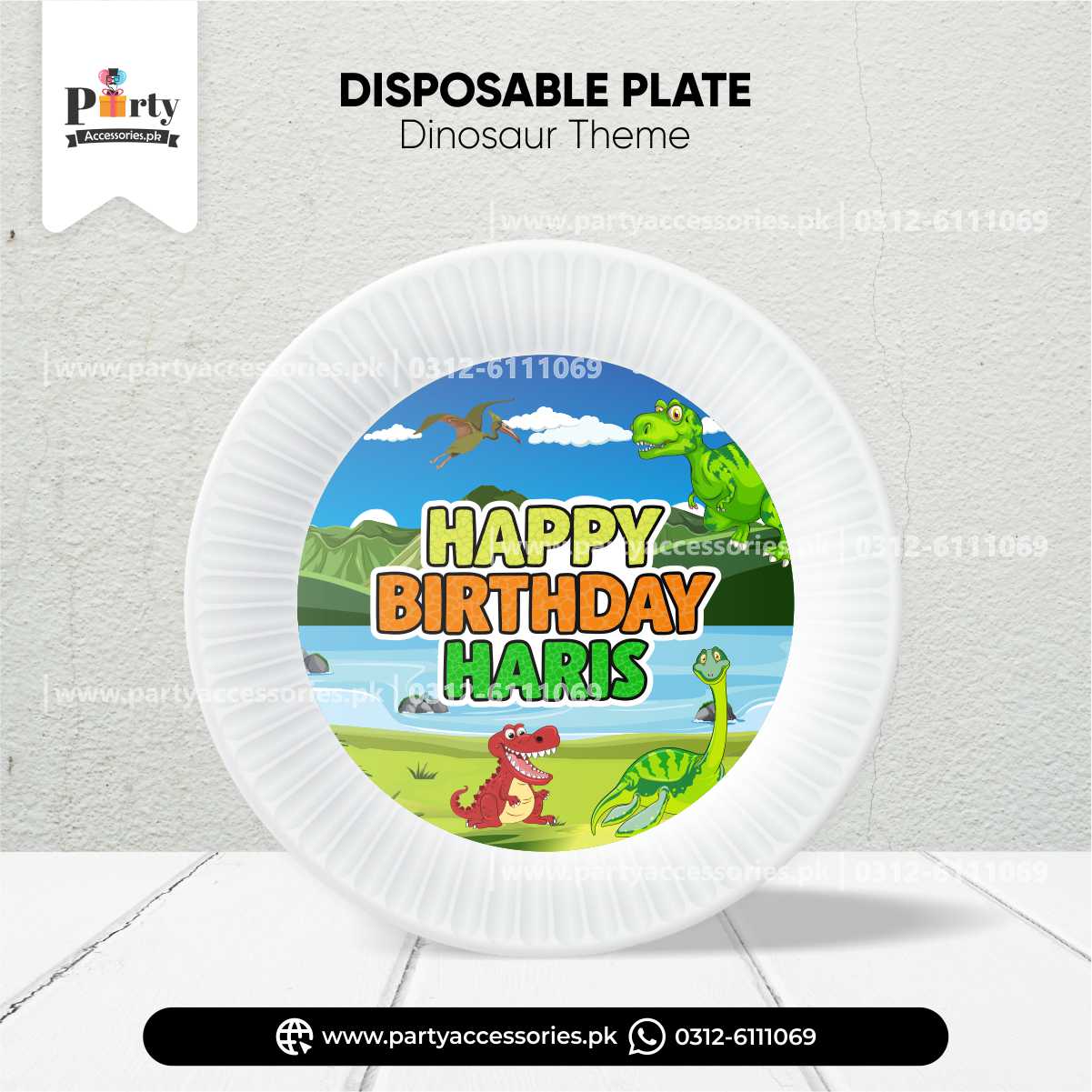 dinosaur theme customized paper plates 
