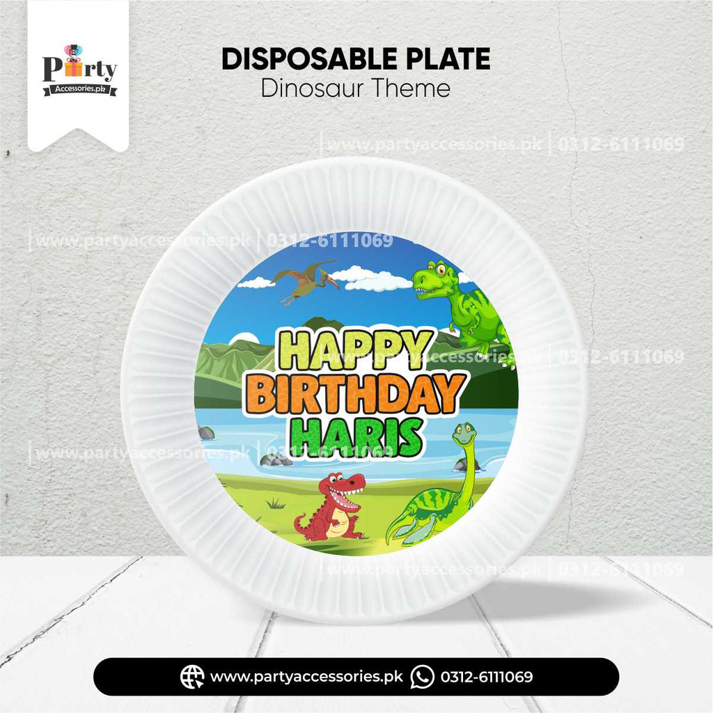 dinosaur theme customized paper plates 