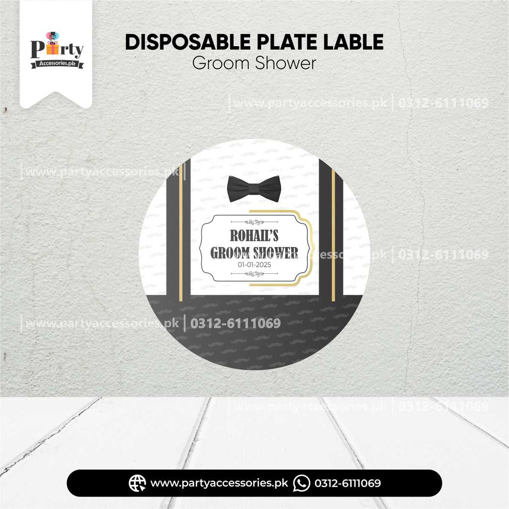 Customized Groom Shower Plates: Elegant Table Decoration for Memorable Celebrations | Pack of 6