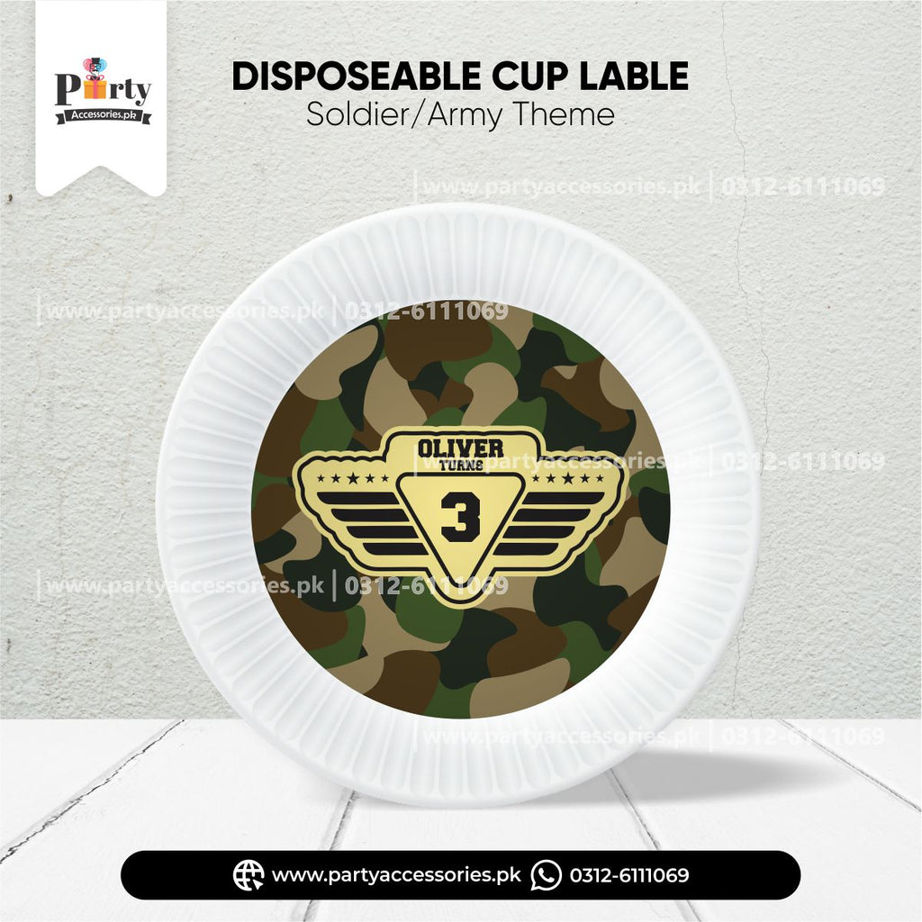 army soldiers theme table decoration paper plates