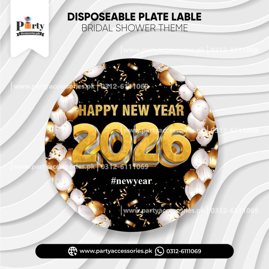 NEW YEAR PARTY PLATES LABELS 