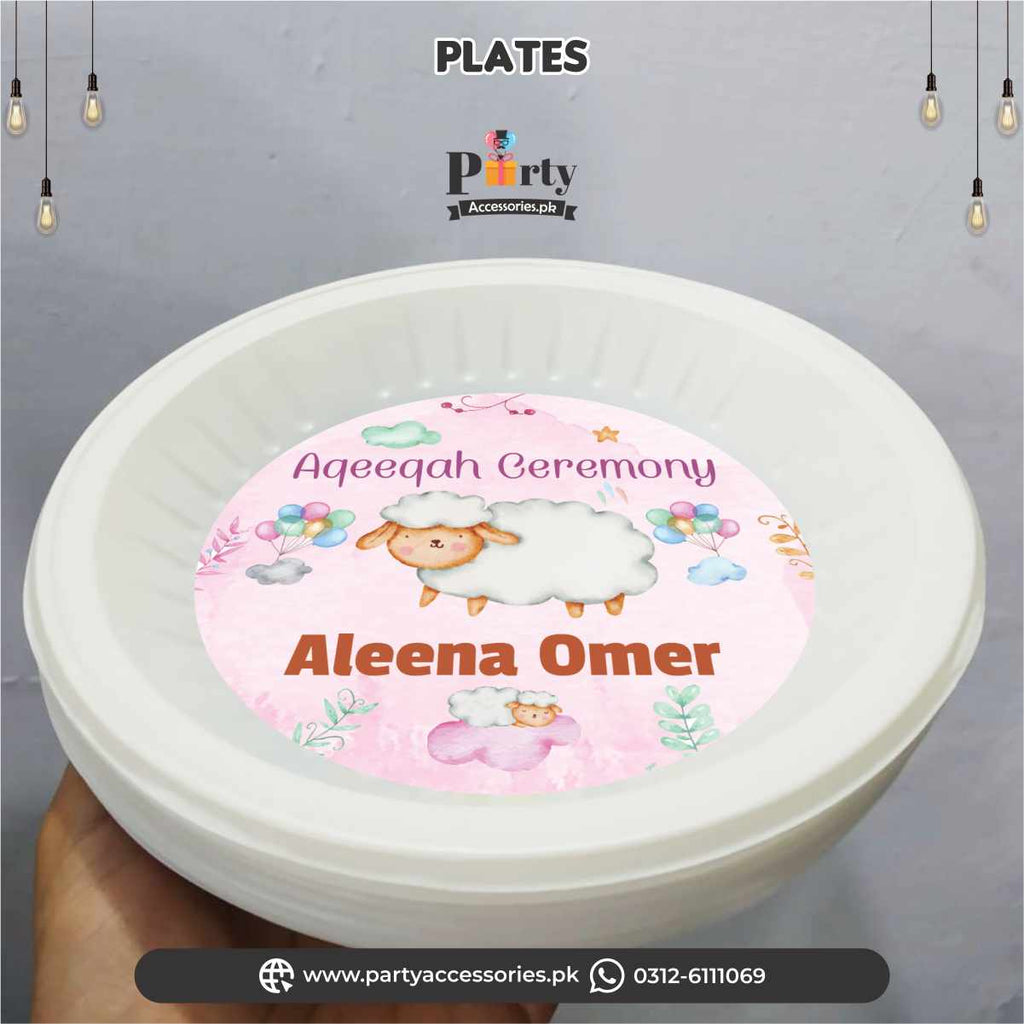 Aqeeqa decoration ideas disposable plates for girl Aqeeqa