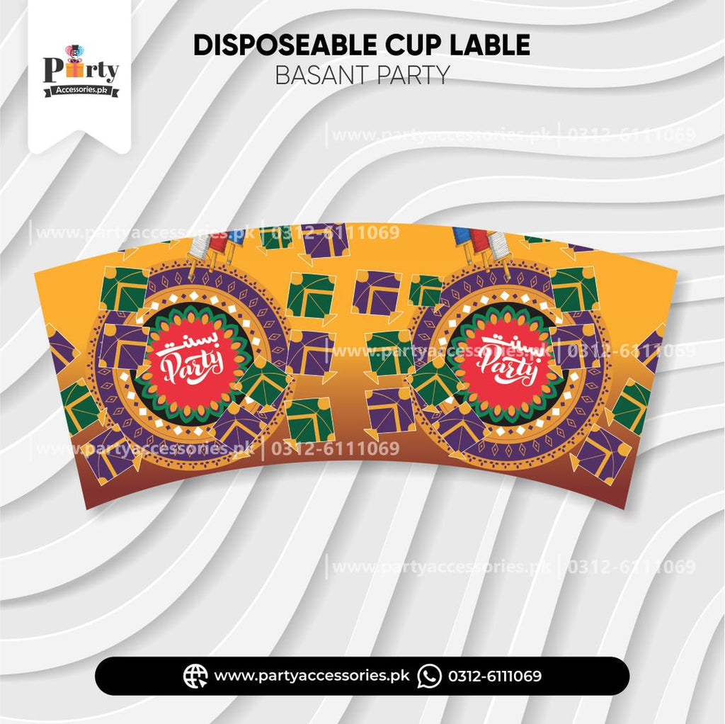 Basant Design Disposable Cups Labels