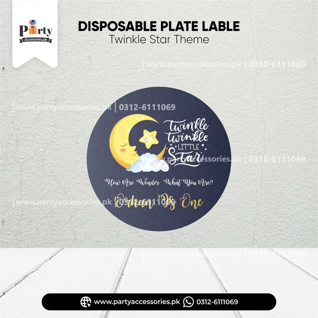 customized twinkle star theme customized plates  labels 