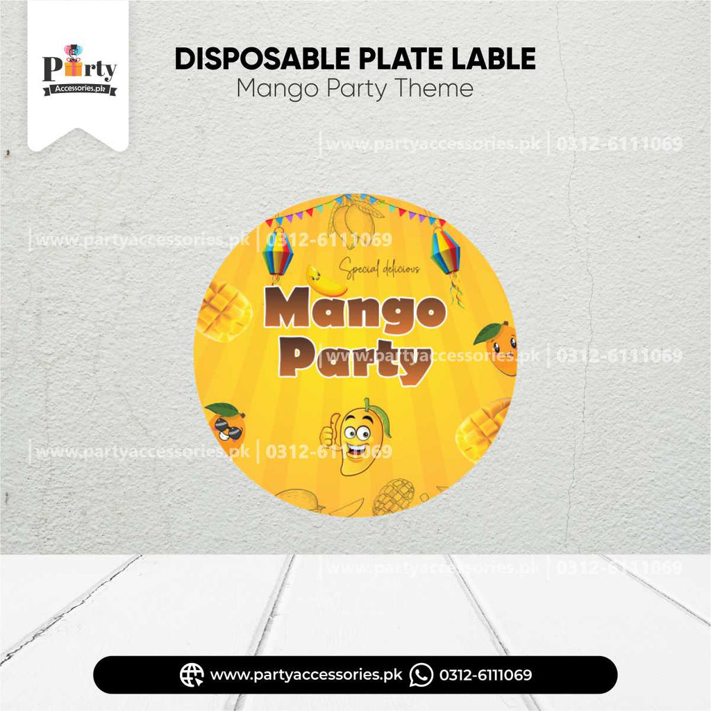 Disposable Plates Custom Label in Mango Theme