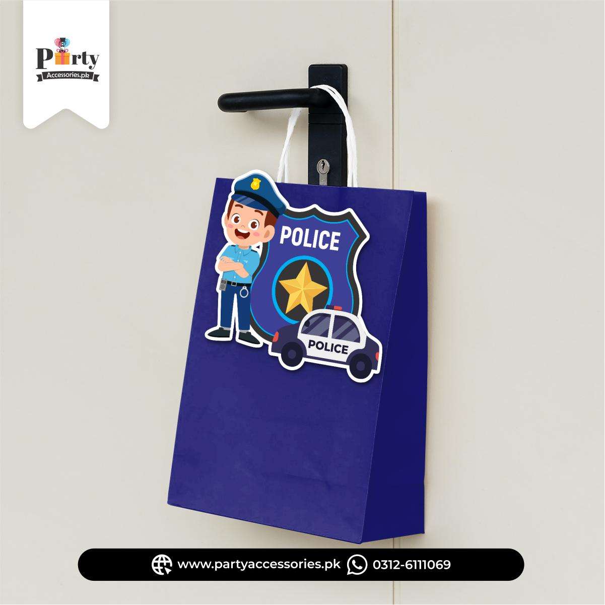 Police Theme Birthday Cutout Goody Bags | Premium Party Favors