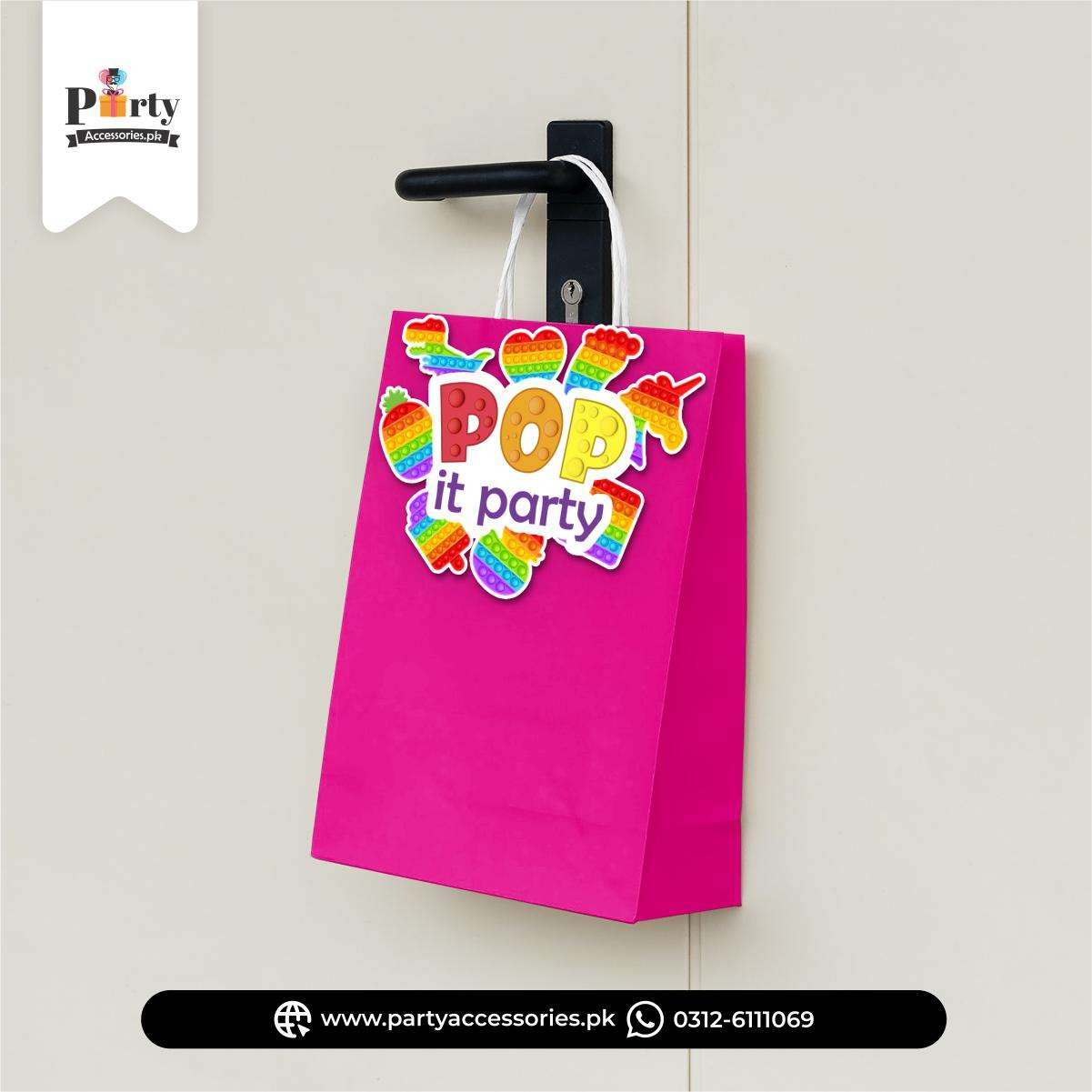 Pop It Party Theme Birthday Cutout Goody Bags | Premium Party Favors